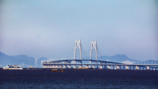 聯(lián)通粵港澳大灣區(qū)的港珠澳大橋。圖片來(lái)源：南方日?qǐng)?bào)