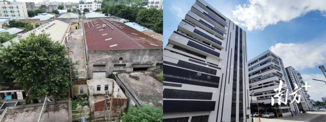 中山市小欖鎮(zhèn)永寧社區(qū)華中路工業(yè)園改造前后對比。資料圖片